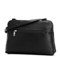 Dámska dvojpriehradková crossbody z ekokoža, čierna a strieborná 99-4Y-610-1S