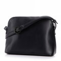 Damska crossbody z przeszyciami ekoskóra czarno - grafitowa 99-4Y-611-1C