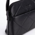 Damska crossbody z przeszyciami ekoskóra czarno - grafitowa 99-4Y-611-1C