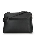 Dámska crossbody kabelka, dvojpriehradková, čierno-strieborná 100-4Y-009-1S