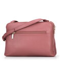 Dámska crossbody kabelka, dvojpriehradková, zaprášená ružová 100-4Y-009-P