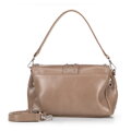 Damska crossbody z ekoskóry w dekoracyjne nity beżowa 100-4Y-207-9