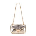 Minitorebka crossbody z połyskującej ekoskóry złota 100-4Y-216-G