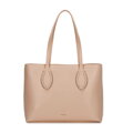 Dámska shopper kabelka z ekokože s pletenými detailmi béžová 100-4Y-234-9