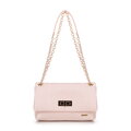 Damska crossbody z plecionki na łańcuszku różowa 100-4Y-414-P