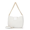 Damska torebka crossbody pleciona kremowa 100-4Y-415-0
