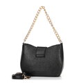 Damska torebka crossbody pleciona czarna 100-4Y-415-1