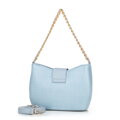Damska torebka crossbody pleciona niebieska 100-4Y-415-N