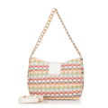 Damska torebka crossbody pleciona multikolor 100-4Y-415-X1