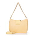 Damska torebka crossbody pleciona żółta 100-4Y-415-Y