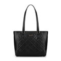 Prešívaná shopper kabelka z eko kože, čierna 29-4Y-608-1