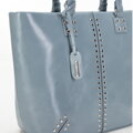 Dámska shopper kabelka s nitmi a strapcom, modrá 99-4Y-432-N