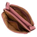 Dámska crossbody kabelka, dvojpriehradková, zaprášená ružová 100-4Y-009-P