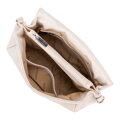 Damska crossbody z ekoskóry w dekoracyjne nity kremowa 100-4Y-207-0