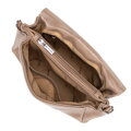 Damska crossbody z ekoskóry w dekoracyjne nity beżowa 100-4Y-207-9