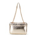 Dámska crossbody z lesklej ekokože zlatá 100-4Y-217-G