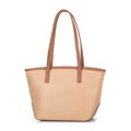 Dámska shopper kabelka z imitácie kože stredne béžová 100-4Y-218-9