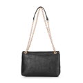 Dámska zapletená crossbody kabelka na retiazke, čierna 100-4Y-414-1