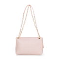 Damska crossbody z plecionki na łańcuszku różowa 100-4Y-414-P