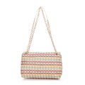 Damska crossbody z plecionki na łańcuszku multikolor 100-4Y-414-X1
