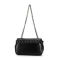 Dámska crossbody z ekokoža s geometrickým prešívaním, čierna 99-4Y-604-1