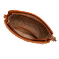Dámska crossbody s geometrickým vzorom z ekokoža, svetlohnedá 99-4Y-605-5