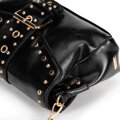 Damska crossbody z ekoskóry w dekoracyjne nity czarna 100-4Y-207-1