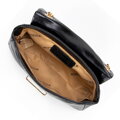 Minitorebka crossbody z połyskującej ekoskóry czarna 100-4Y-216-1