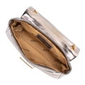 Minitorebka crossbody z połyskującej ekoskóry szara 100-4Y-216-8