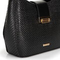 Damska torebka crossbody pleciona czarna 100-4Y-415-1