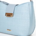 Damska torebka crossbody pleciona niebieska 100-4Y-415-N