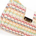 Damska torebka crossbody pleciona multikolor 100-4Y-415-X1