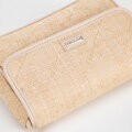 Pleciona crossbody z klapą mała beżowa 100-4Y-432-9