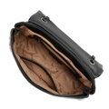 Dámska crossbody z ekokoža s geometrickým prešívaním, čierna 99-4Y-604-1