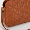 Dámska crossbody s geometrickým vzorom z ekokoža, svetlohnedá 99-4Y-605-5
