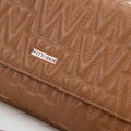 Dámska crossbody kabelka s prešívaním, hnedá 99-4Y-623-4