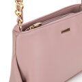 Damska crossbody ze skóry ekologicznej z łańcuszkiem różowa 99-4Y-633-F