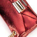 Minitorebka crossbody z połyskującej ekoskóry czerwona 100-4Y-216-3