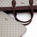 Dámska shopper kabelka s puzdrom na notebook, sivá a bordová 99-4Y-500-9
