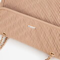 Crossbody z ekoskóry na łańcuszku beżowa 99-4Y-634-9