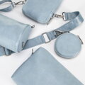 Zestaw torebek crossbody z ekoskóry niebieski 100-4Y-420-N