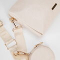 Zestaw torebek crossbody z ekoskóry kremowy 100-4Y-420-0