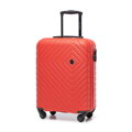 Walizka kabinowa z ABS-u z geometrycznym tłoczeniem czerwona 56-3A-751-30
