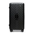 Średnia walizka z polikarbonu w geometryczny wzór czarna 56-3P-002-10