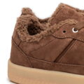 Zamszowe sneakersy z futrzanym wnętrzem brązowe 102-D-360-4