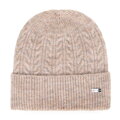 Zestaw damski zimowy – czapka i komin w splot warkoczowy beżowy 101-SF-209-9