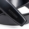 Zestaw męski: pasek i etui na karty ze skóry naturalnej czarno - złoty 102-8M-S14-1G