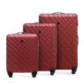 Zestaw walizek z ABS-u z deseniem bordowy 56-3A-55S-31