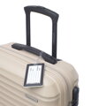 Mała walizka z ABS-u i identyfikator z logo beżowa 56-3A-311-86Z5