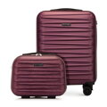 Zestaw walizki kabinowej i kosmetyczki z ABS-u bordowy 56-3A-00Z-30